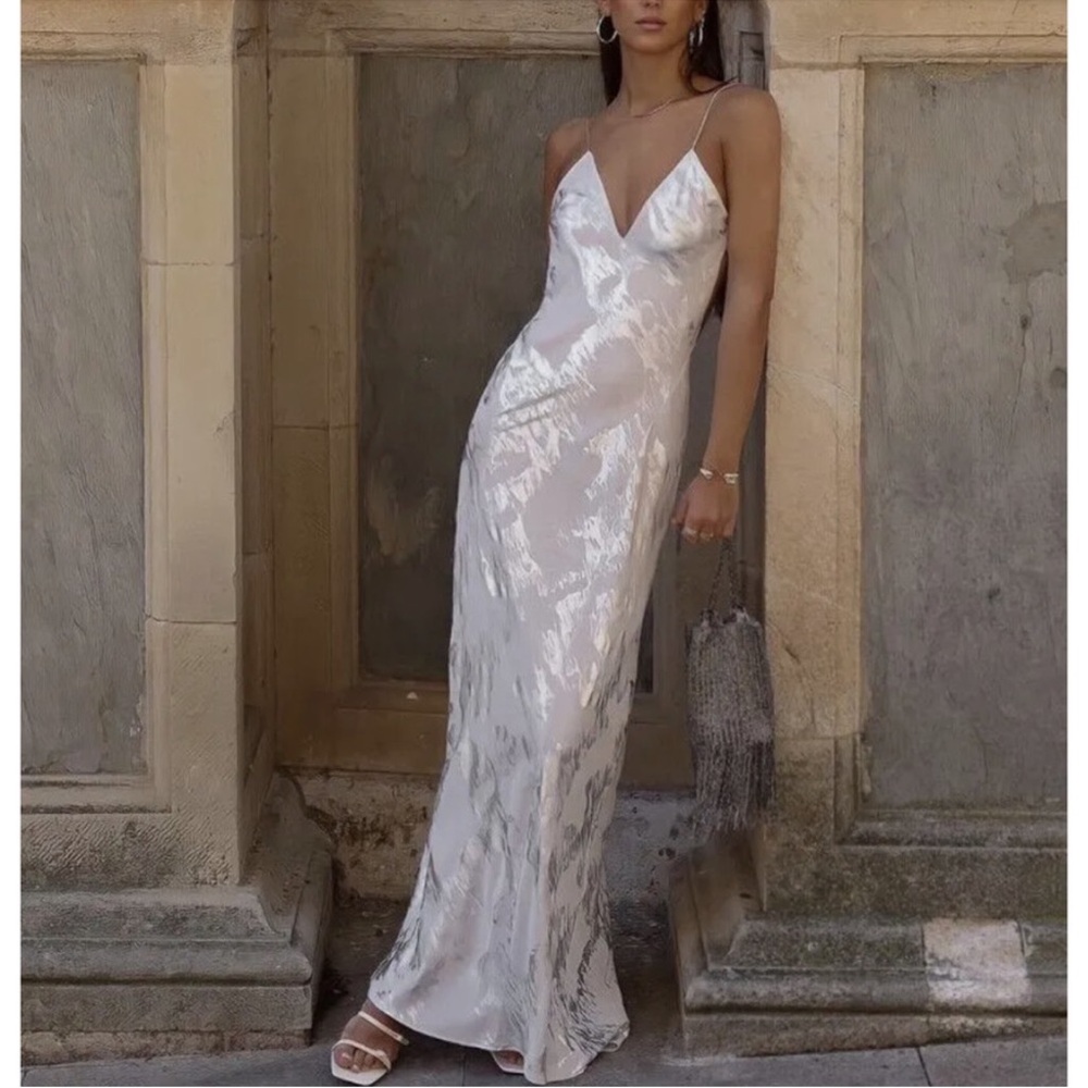 Zara Maxi Metallic Dress Size XS